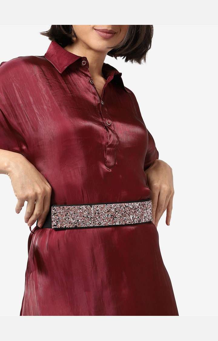 Haute Sauce By Campus Sutra Pink Textured Single Clothing Accessory