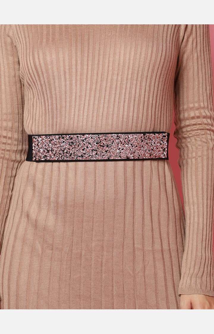 Haute Sauce By Campus Sutra Pink Textured Single Clothing Accessory