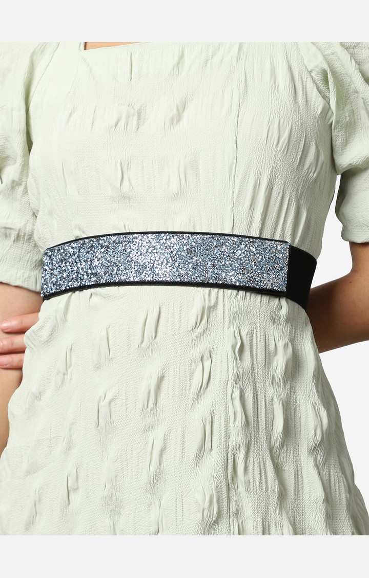 Women's Silver Textured Single Clothing Accessory