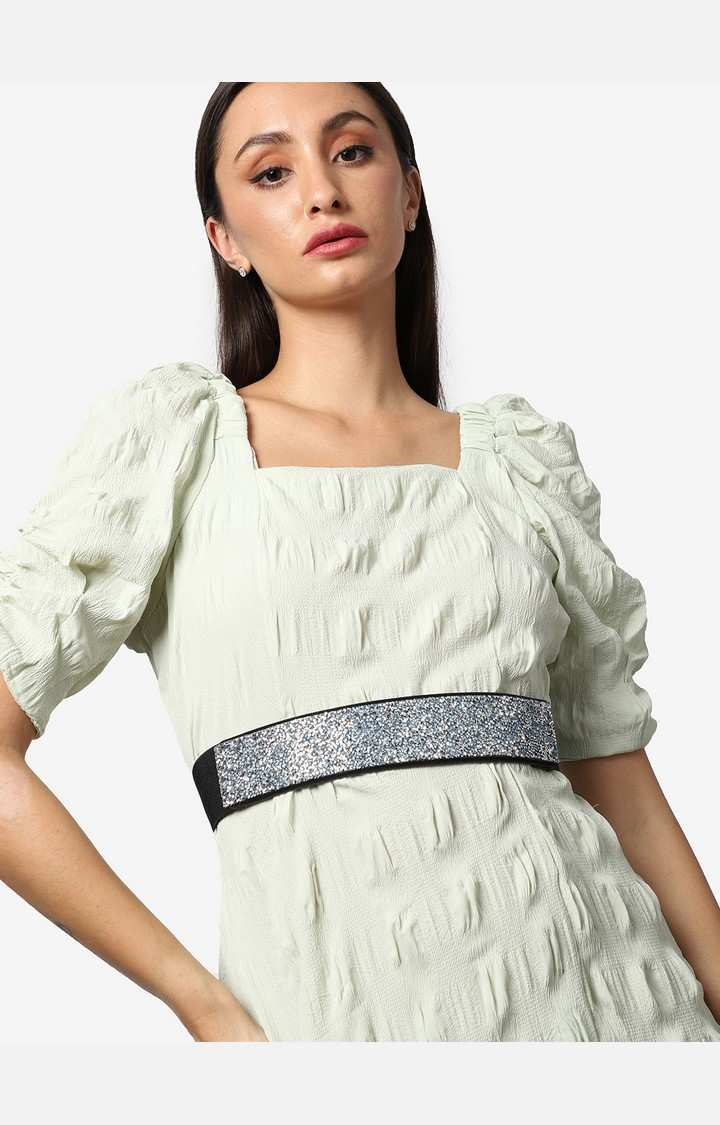 Women's Silver Textured Single Clothing Accessory
