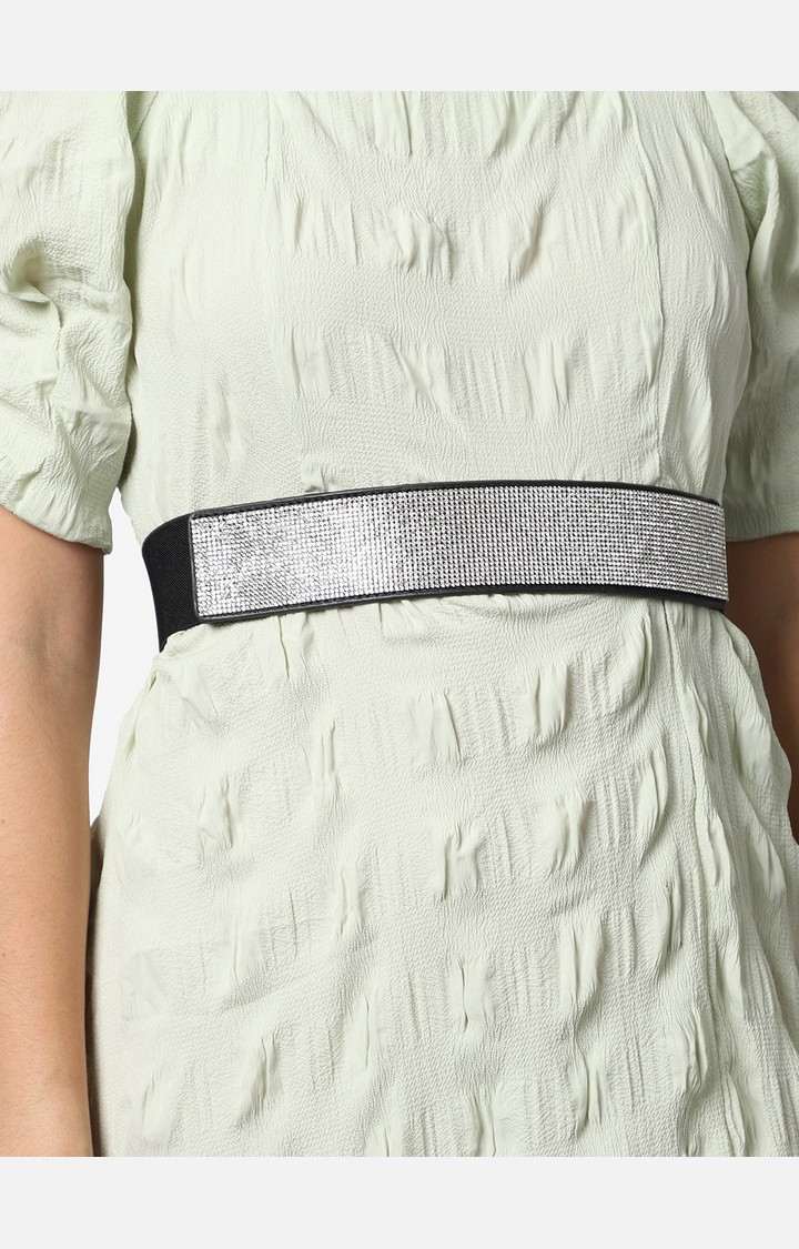 Women's Silver Embellished Single Clothing Accessory