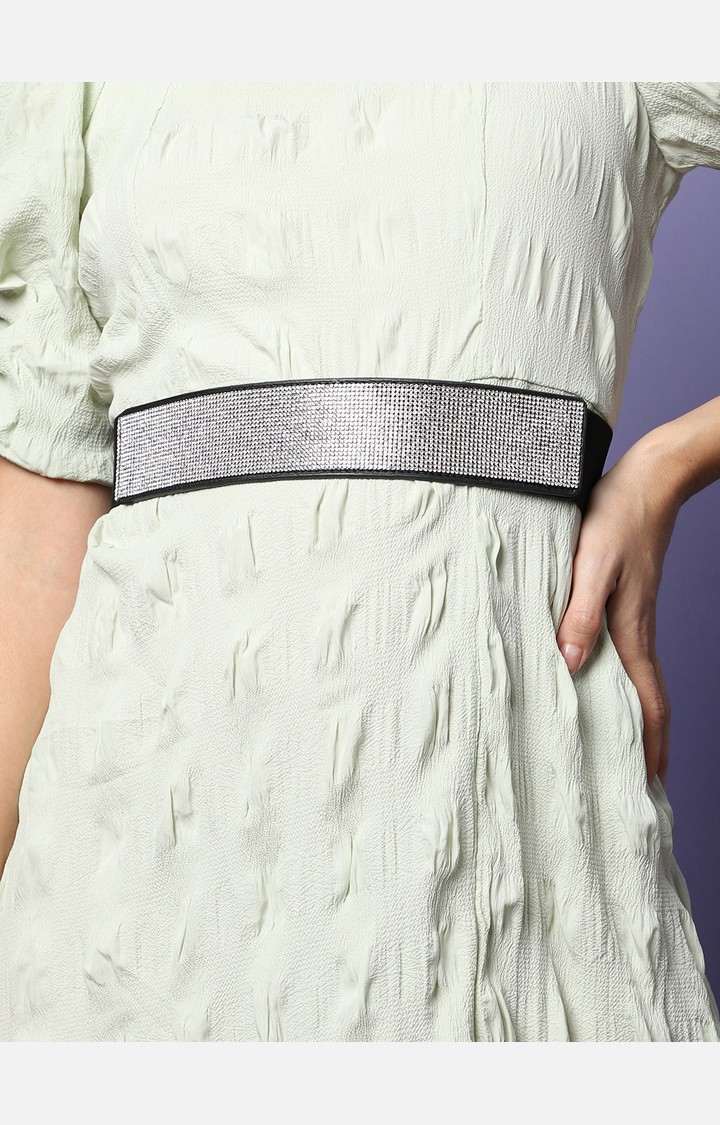 Women's Silver Embellished Single Clothing Accessory