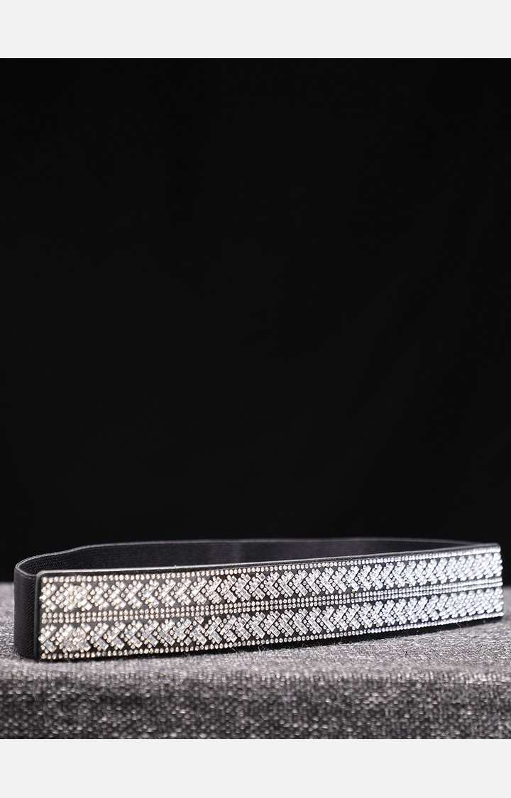Women's Silver Textured Single Clothing Accessory