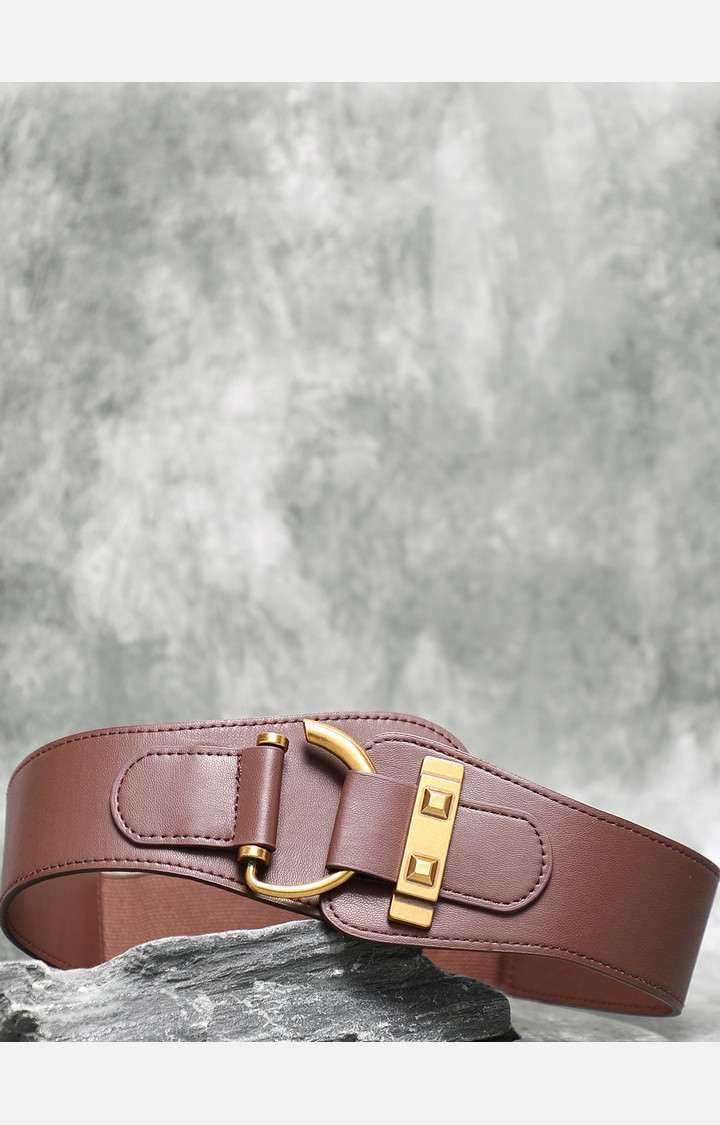 Women's Brown Solid Single Clothing Accessory