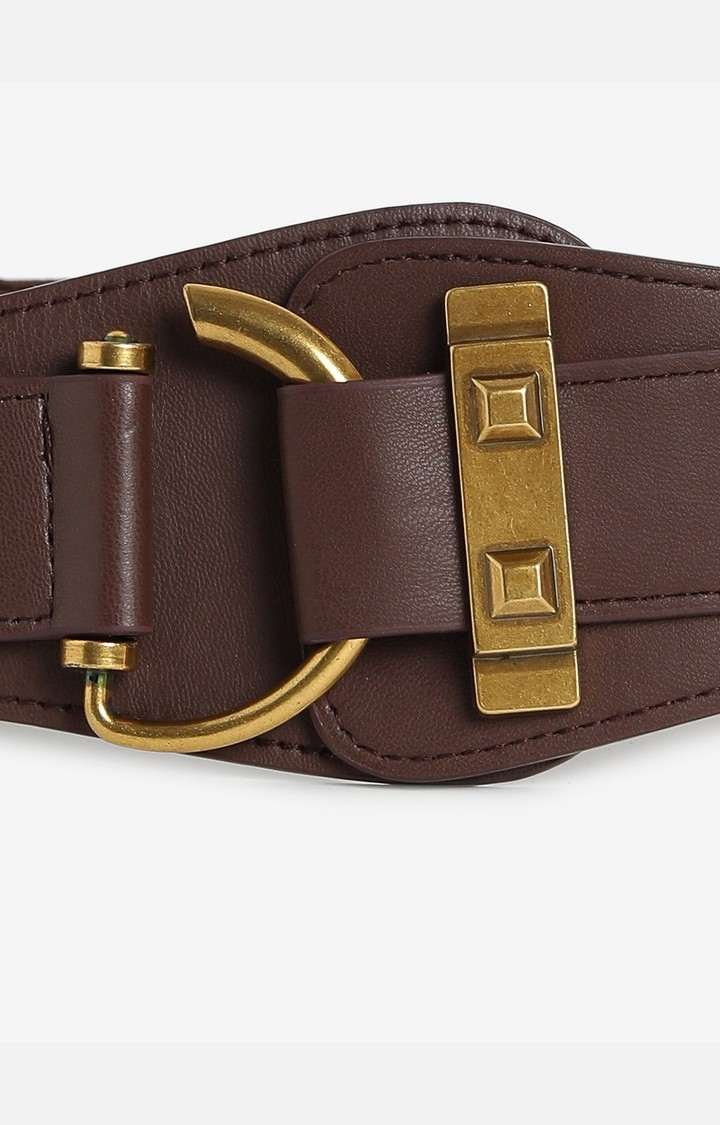 Women's Brown Solid Single Clothing Accessory