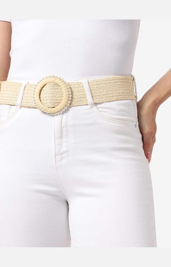 Haute Sauce By Campus Sutra Cream Woven Design Single Clothing Accessory