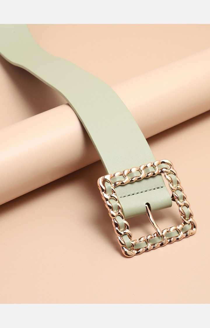 Women's Green Solid Single Clothing Accessory