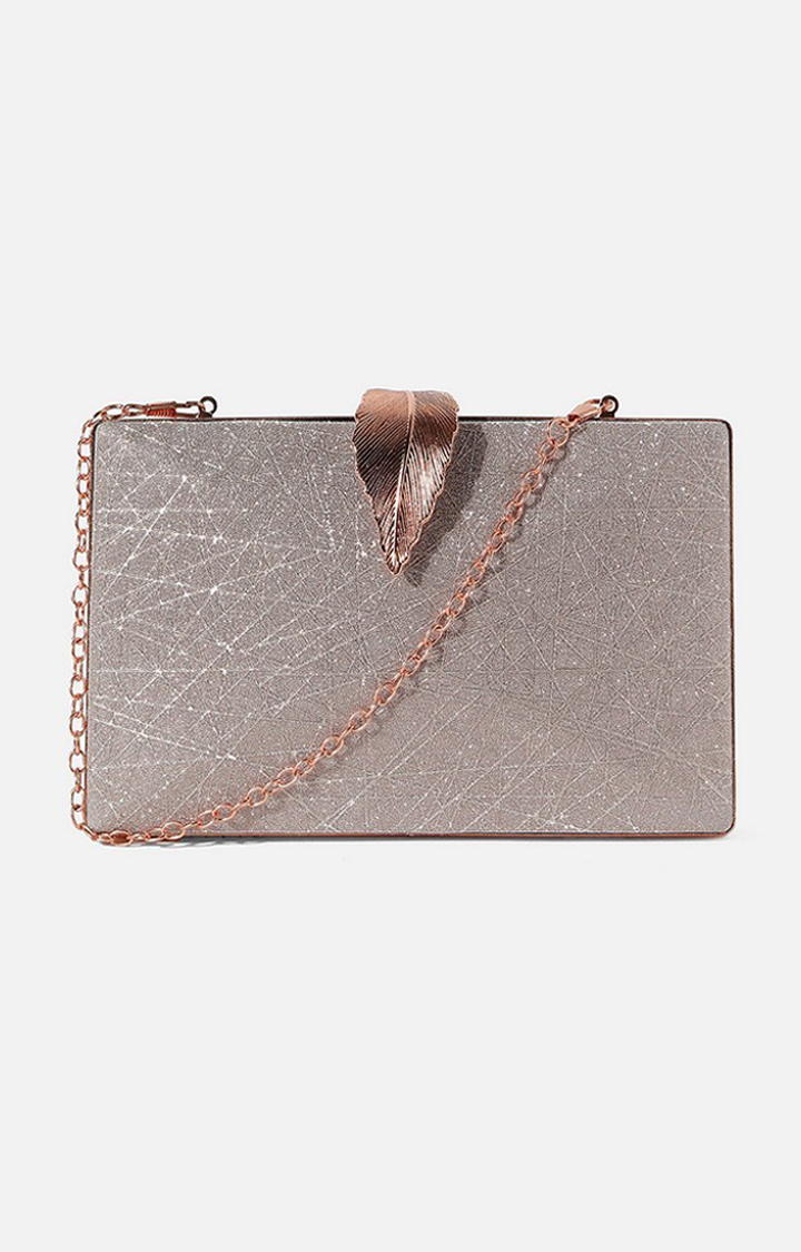 Haute Sauce By Campus Sutra Gold Fabric Clutch Bags