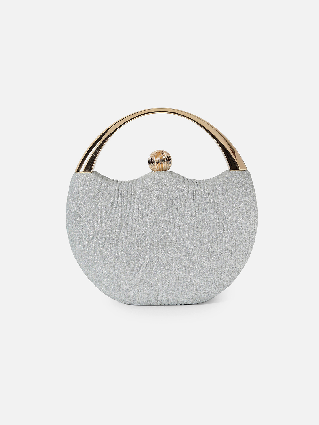 Haute Sauce By Campus Sutra Silver Pu Clutch Bags