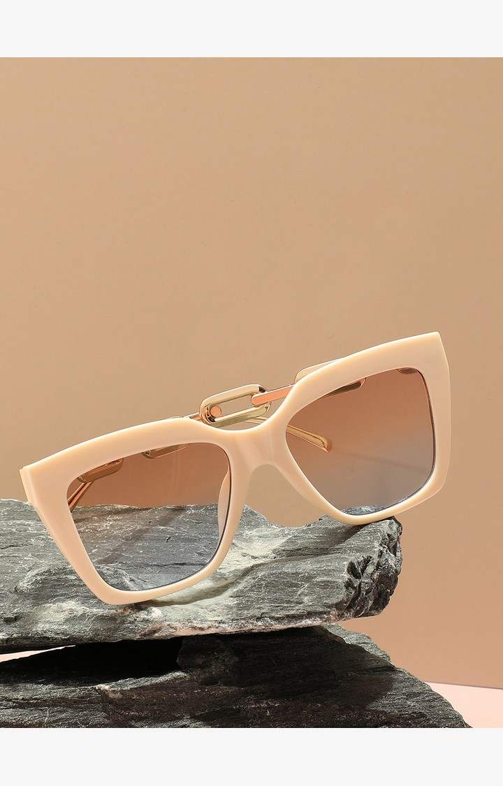 Haute Sauce By Campus Sutra Women Mirrored Lens Cateye Sunglasses With Polarised Lens