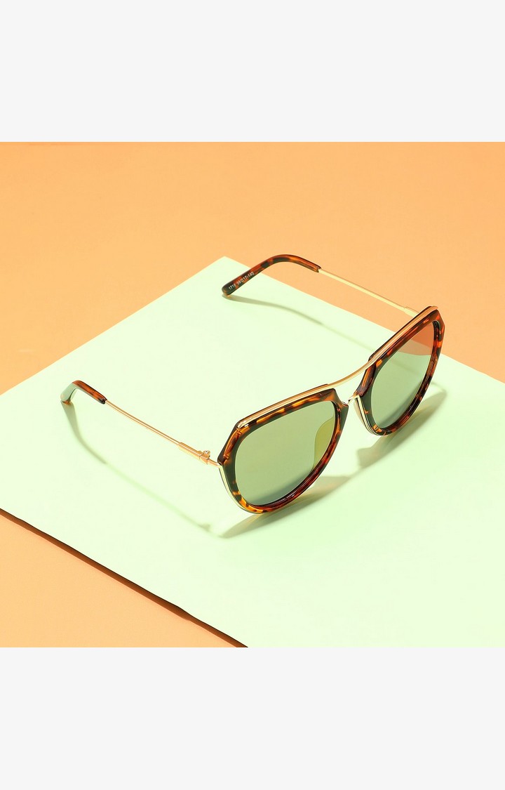 Haute Sauce By Campus Sutra Women Brown Lens & Brown Oversized Sunglasses With Polarised Lens