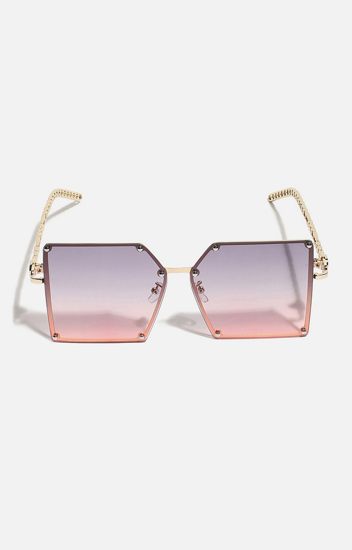 Haute Sauce By Campus Sutra Women Mirrored Lens Rectangle Sunglasses With Polarised Lens