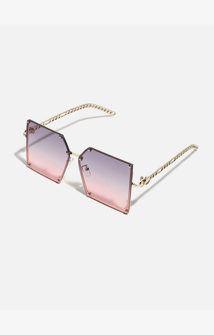Haute Sauce By Campus Sutra Women Mirrored Lens Rectangle Sunglasses With Polarised Lens