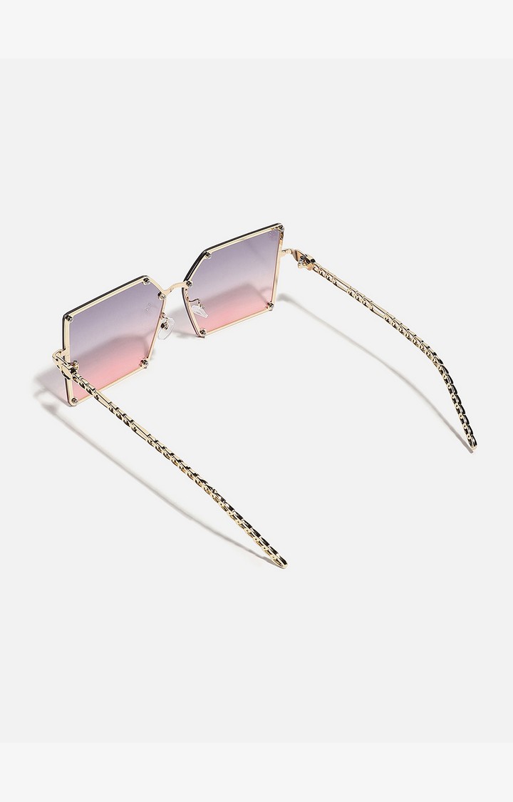 Haute Sauce By Campus Sutra Women Mirrored Lens Rectangle Sunglasses With Polarised Lens