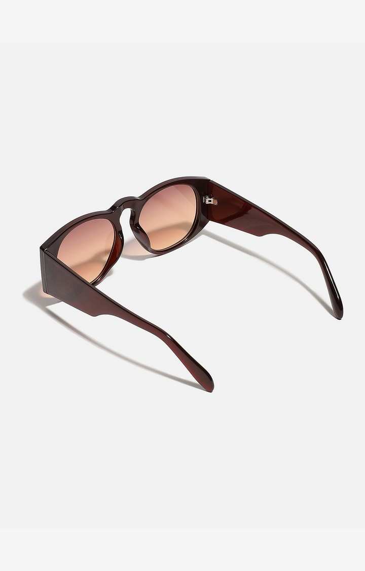 Haute Sauce By Campus Sutra Women Brown Lens & Red Oversized Sunglasses With Polarised Lens