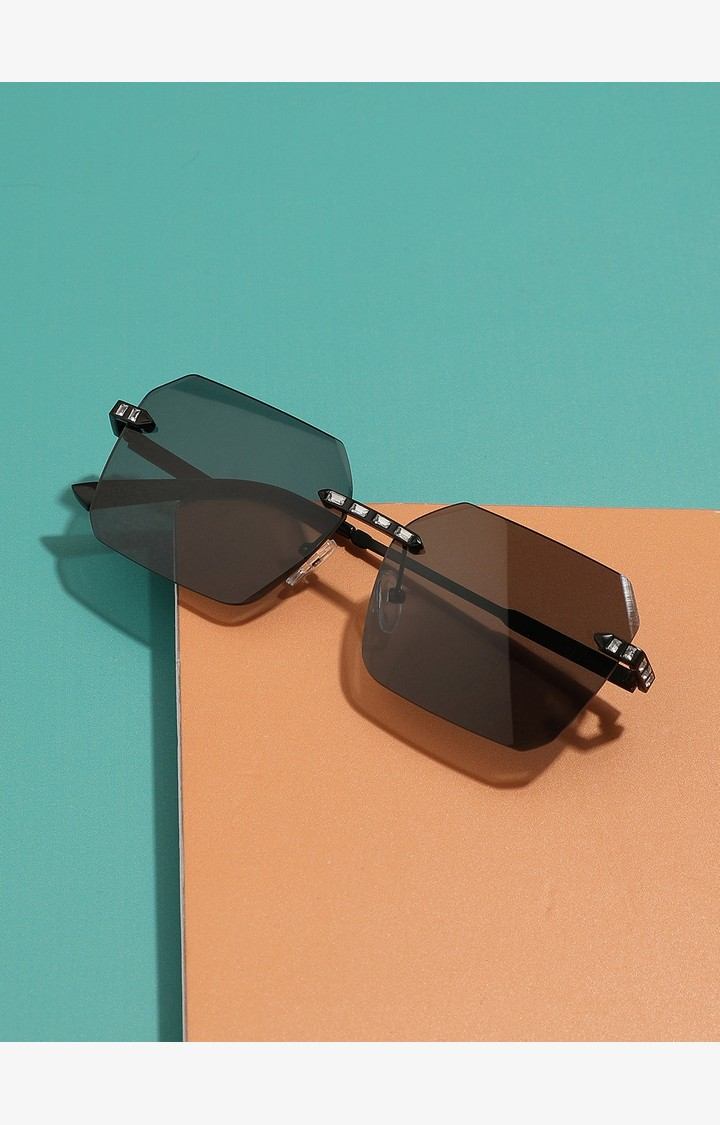 Haute Sauce By Campus Sutra Women Black Lens & Black Oversized Sunglasses With Polarised Lens