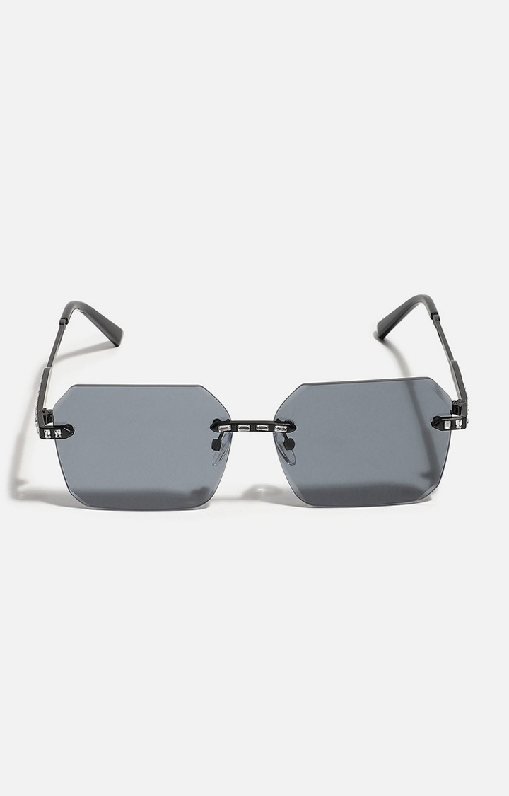 Haute Sauce By Campus Sutra Women Black Lens & Black Oversized Sunglasses With Polarised Lens