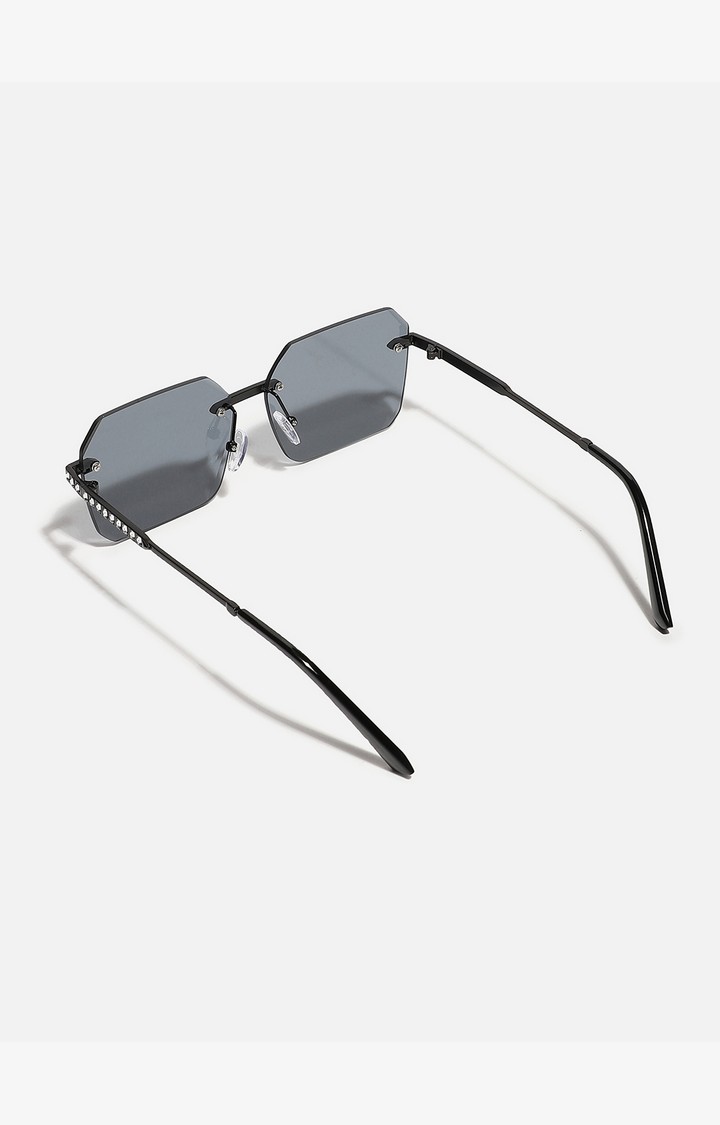 Haute Sauce By Campus Sutra Women Black Lens & Black Oversized Sunglasses With Polarised Lens