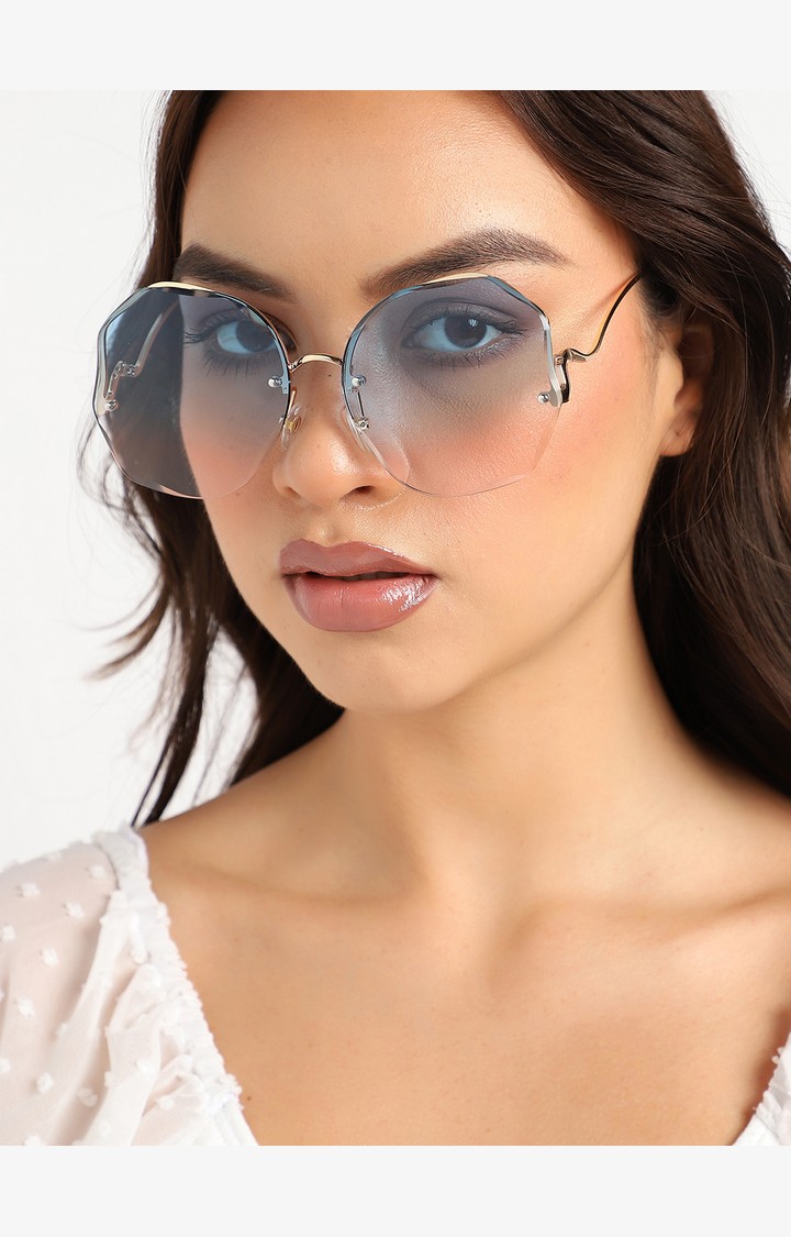 Haute Sauce By Campus Sutra Women Mirrored Lens Round Sunglasses With Polarised Lens