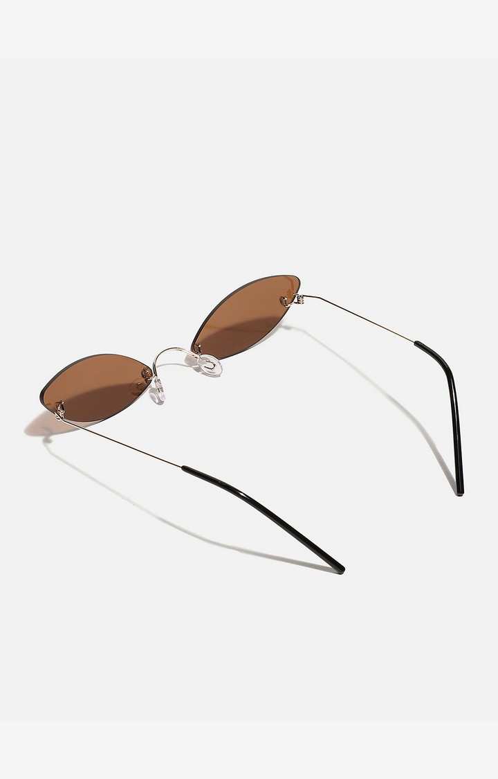 Haute Sauce By Campus Sutra Unisex Brown Lens & Gold-Toned Other Sunglasses With Polarised Lens
