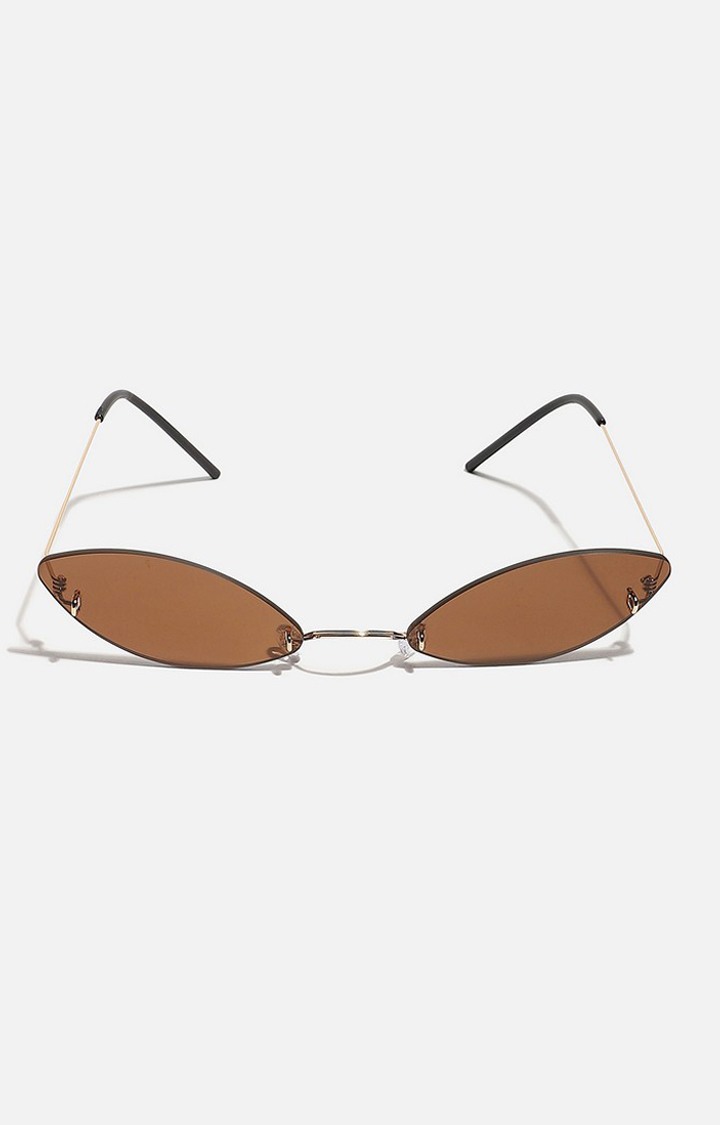 Haute Sauce By Campus Sutra Unisex Brown Lens & Gold-Toned Other Sunglasses With Polarised Lens