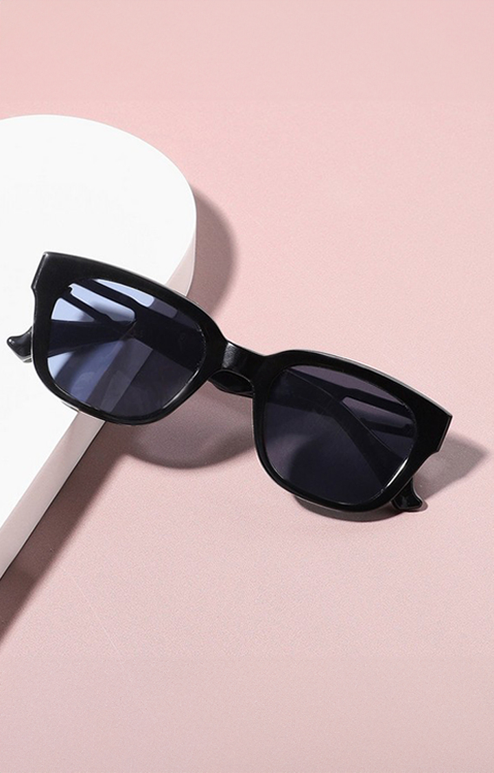 Haute Sauce By Campus Sutra Unisex Black Lens & Black Wayfarer Sunglasses With Polarised Lens