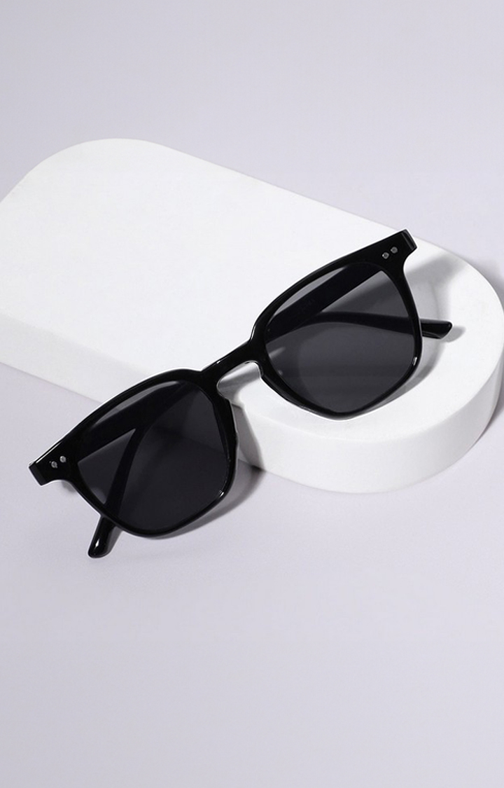 Haute Sauce By Campus Sutra Unisex Black Lens & Black Wayfarer Sunglasses With Polarised Lens
