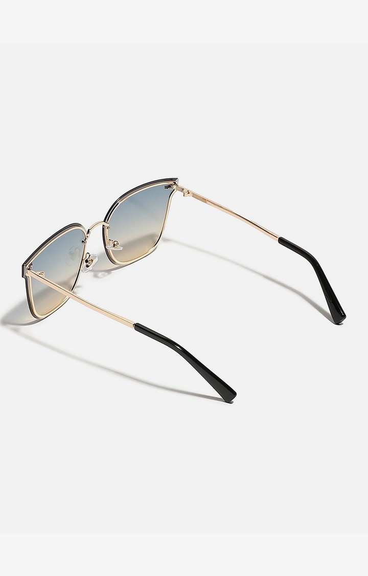 Haute Sauce By Campus Sutra Women Mirrored Lens & Gold-Toned Wayfarer Sunglasses With Polarised Lens