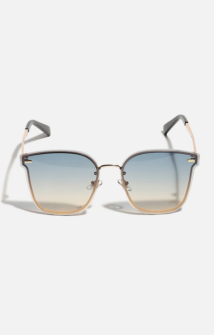 Haute Sauce By Campus Sutra Women Mirrored Lens & Gold-Toned Wayfarer Sunglasses With Polarised Lens