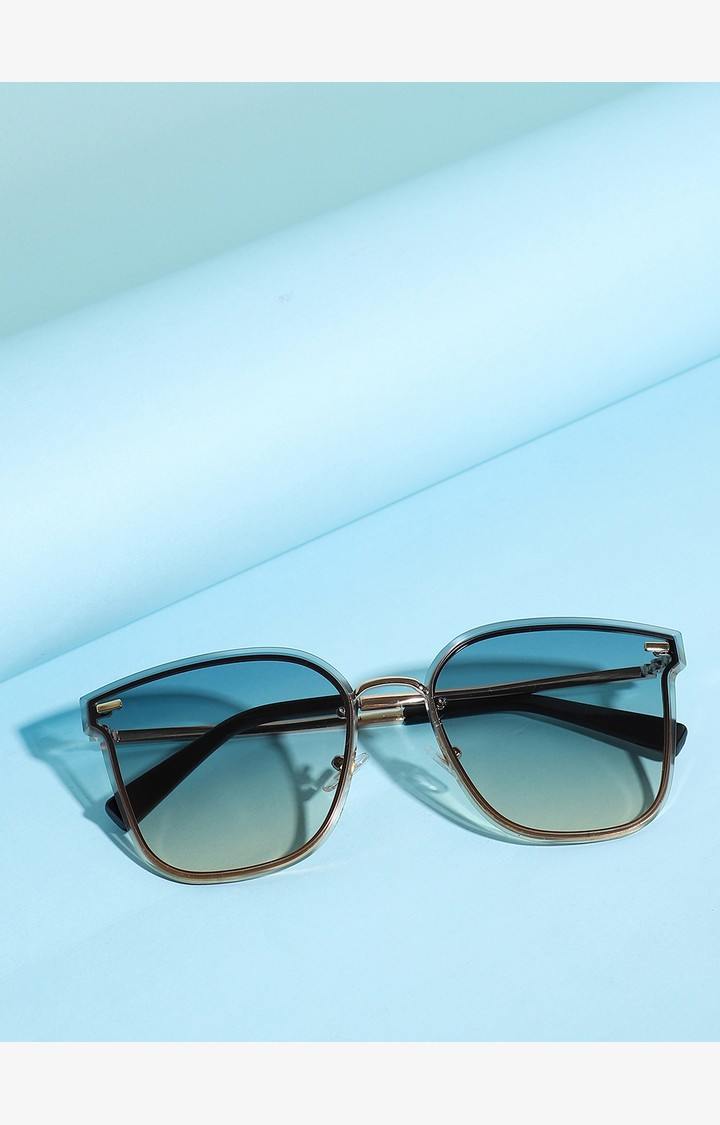 Haute Sauce By Campus Sutra Women Mirrored Lens & Gold-Toned Wayfarer Sunglasses With Polarised Lens