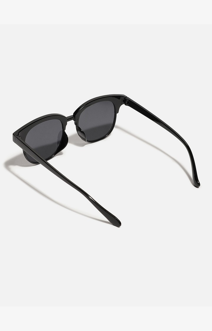 Haute Sauce By Campus Sutra Unisex Black Lens & Black Wayfarer Sunglasses With Polarised Lens