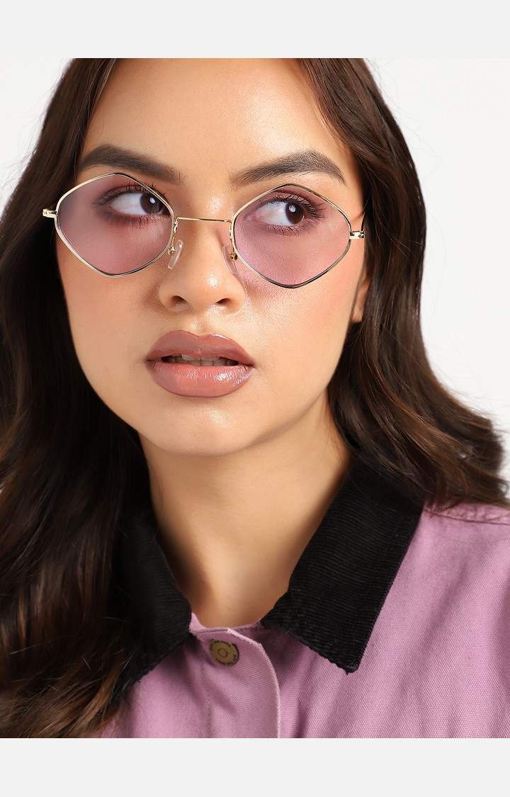 Haute Sauce By Campus Sutra Women Purple Lens & Gold-Toned Other Sunglasses With Polarised Lens