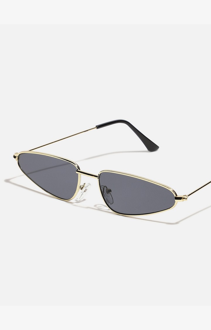 Haute Sauce By Campus Sutra Unisex Black Lens & Gold-Toned Other Sunglasses With Polarised Lens