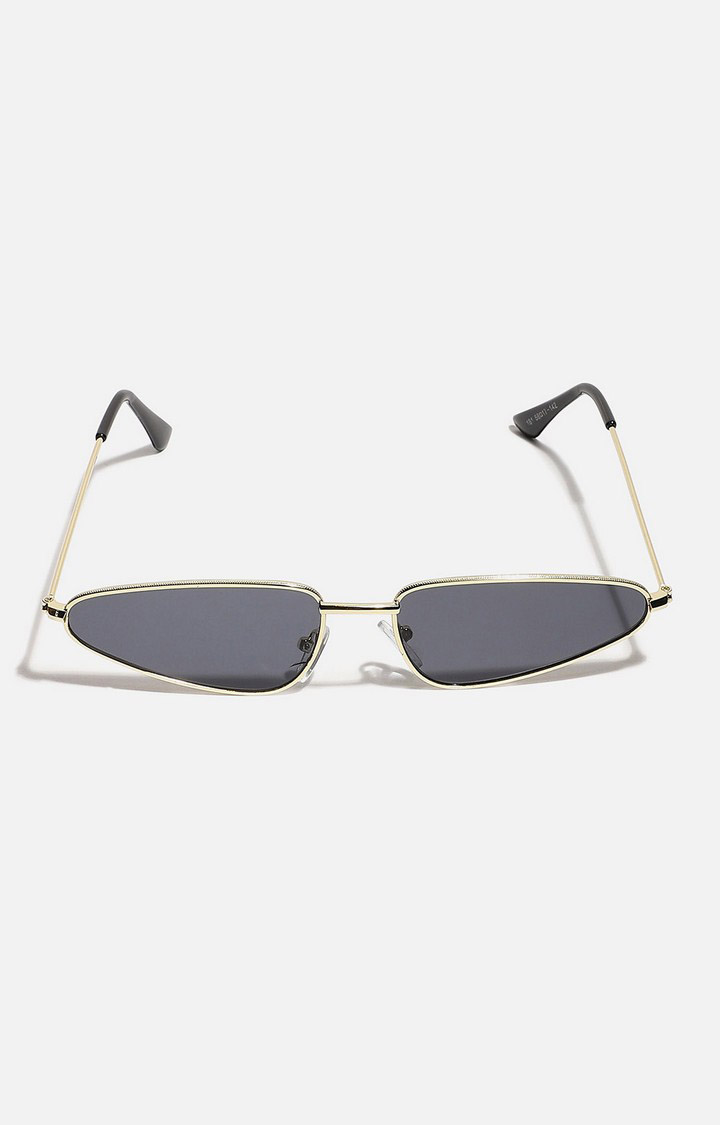 Haute Sauce By Campus Sutra Unisex Black Lens & Gold-Toned Other Sunglasses With Polarised Lens
