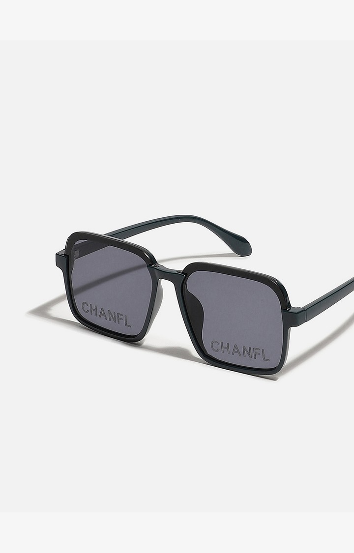 Haute Sauce By Campus Sutra Women Black Lens & Black Rectangle Sunglasses With Polarised Lens