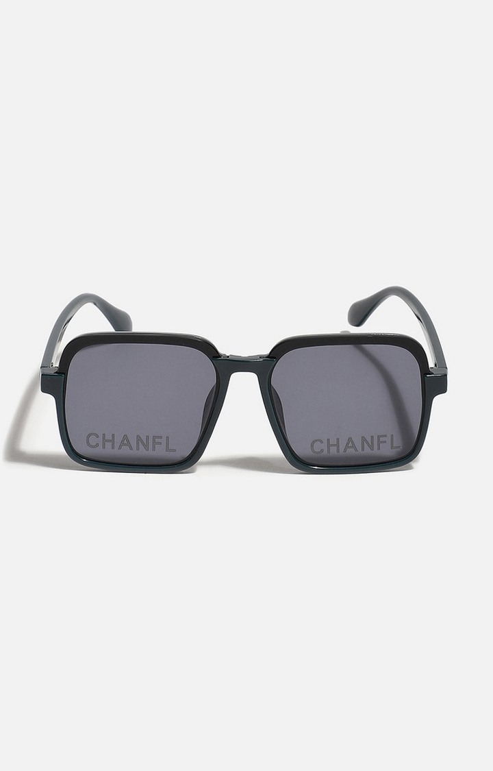 Haute Sauce By Campus Sutra Women Black Lens & Black Rectangle Sunglasses With Polarised Lens
