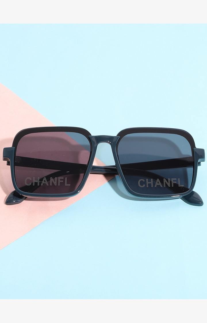 Haute Sauce By Campus Sutra Women Black Lens & Black Rectangle Sunglasses With Polarised Lens