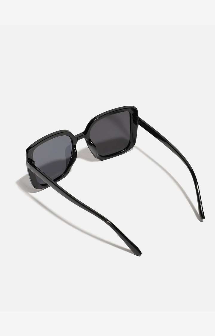 Haute Sauce By Campus Sutra Women Black Lens & Black Oversized Sunglasses With Polarised Lens