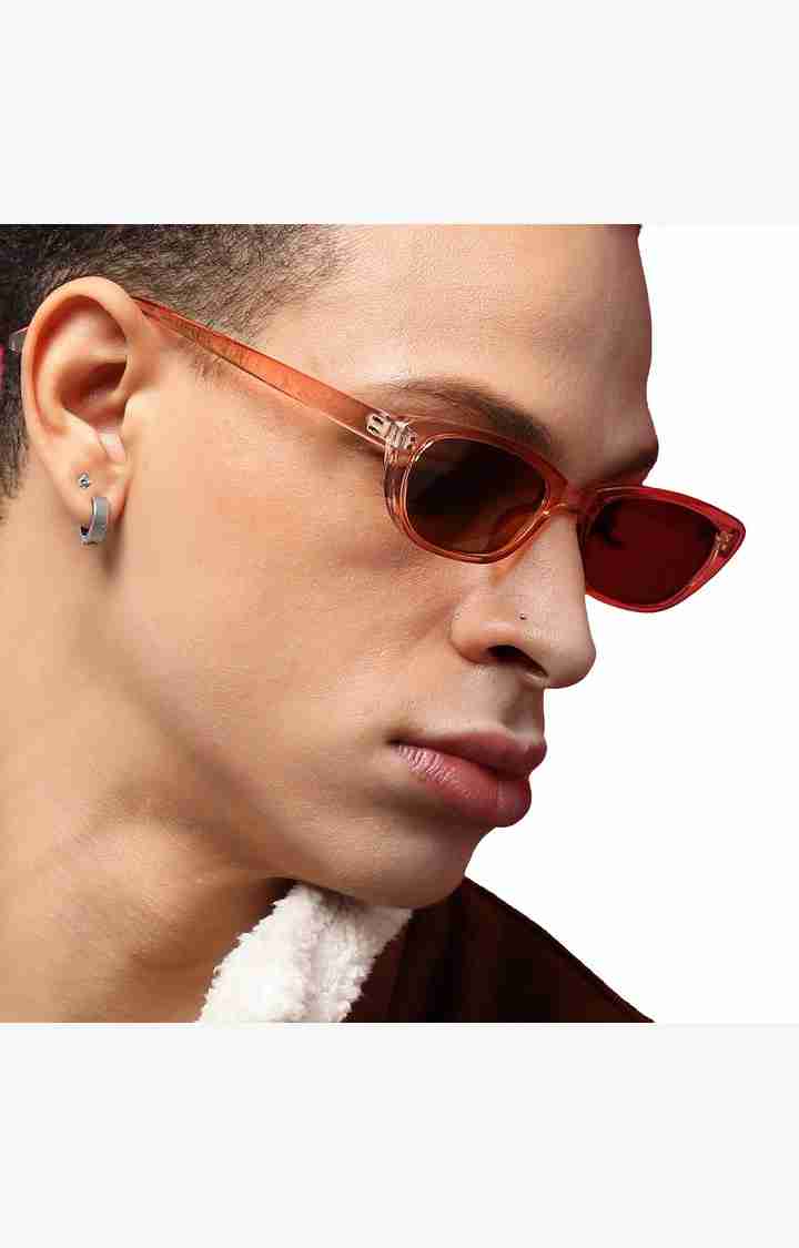 Haute Sauce By Campus Sutra Women Brown Lens & Brown Rectangle Sunglasses With Polarised Lens
