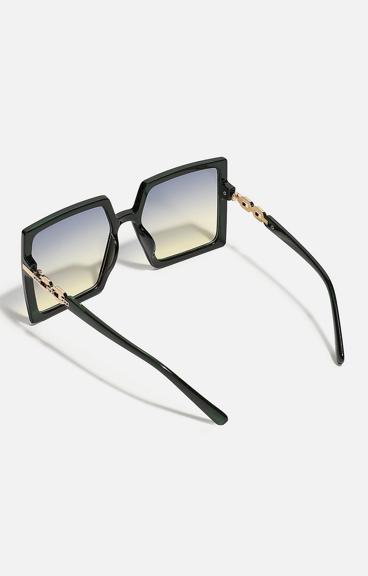 Haute Sauce By Campus Sutra Women Mirrored Lens & Black Rectangle Sunglasses Aw22_Hssg1354