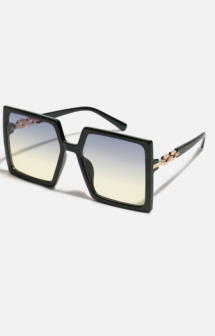 Haute Sauce By Campus Sutra Women Mirrored Lens & Black Rectangle Sunglasses Aw22_Hssg1354