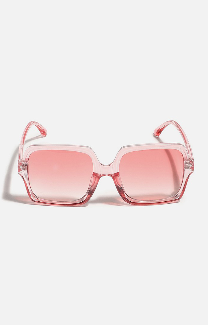 Haute Sauce By Campus Sutra Women Pink Lens & Pink Oversized Sunglasses With Polarised Lens