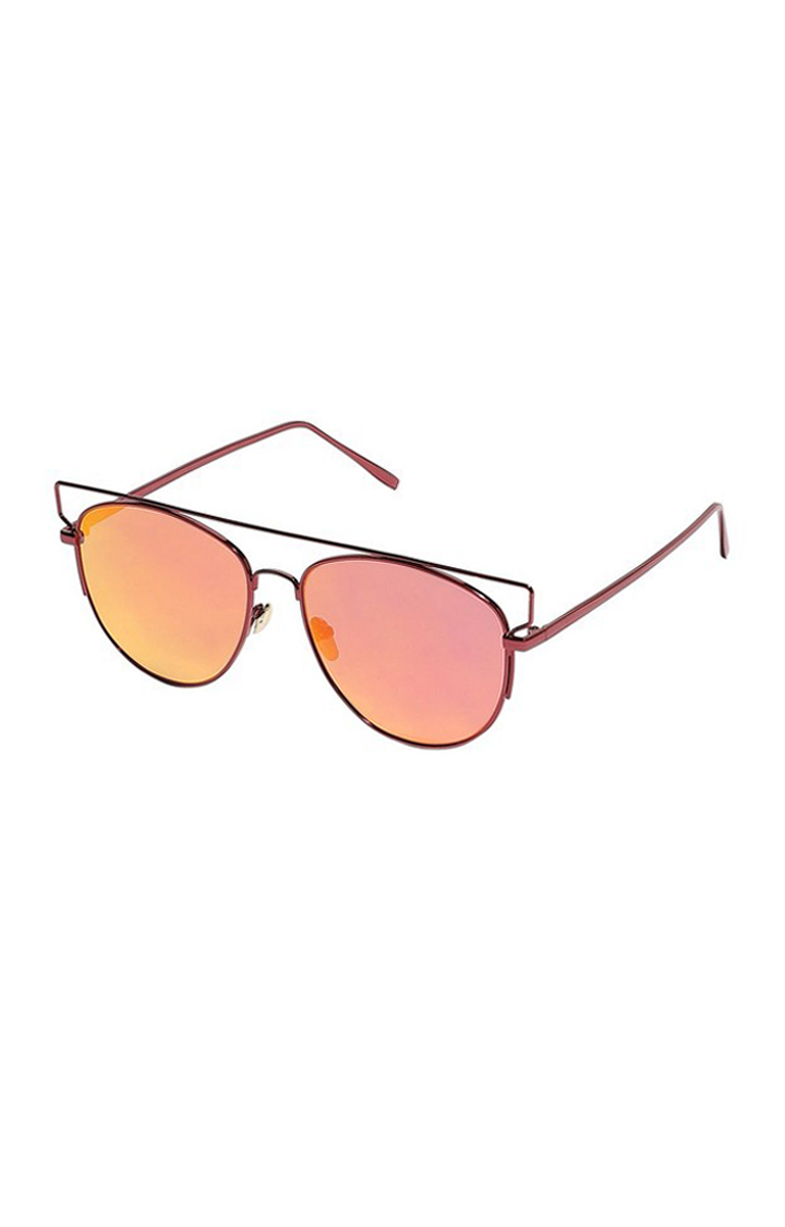 Haute Sauce By Campus Sutra Unisex Orange Lens & Black Wayfarer Sunglasses With Polarised Lens