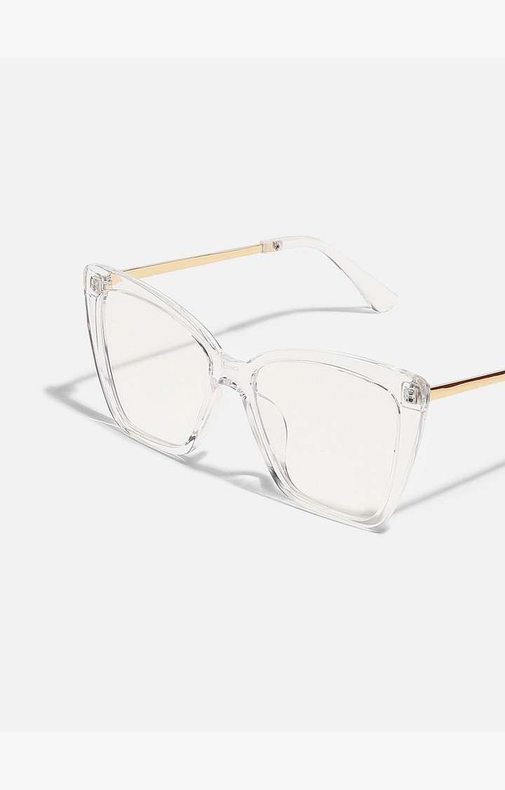 Haute Sauce By Campus Sutra Women Clear Lens & White Wayfarer Sunglasses With Polarised Lens