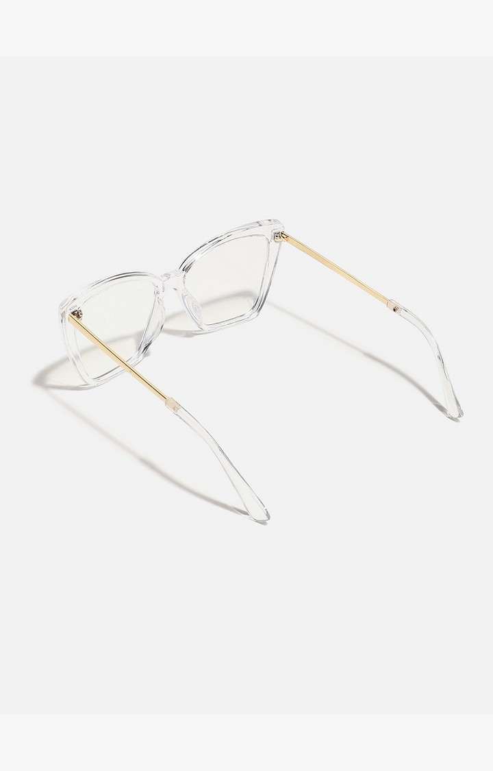 Haute Sauce By Campus Sutra Women Clear Lens & White Wayfarer Sunglasses With Polarised Lens