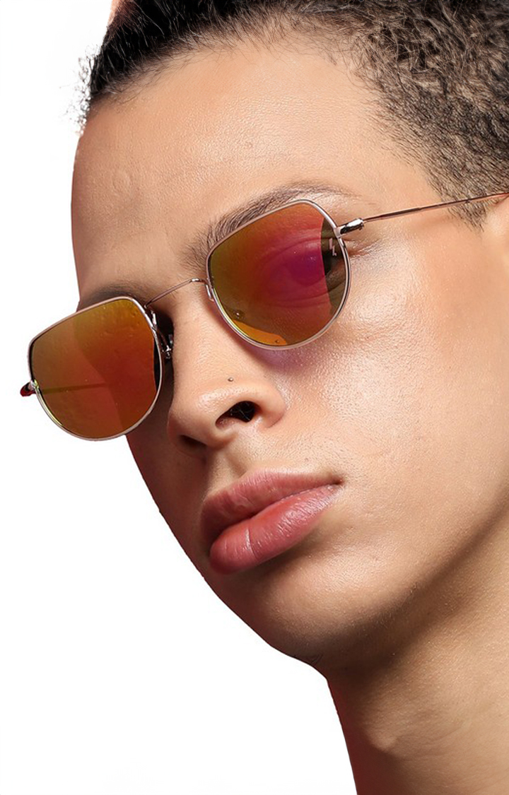 Haute Sauce By Campus Sutra Unisex Mirrored Lens & Gold-Toned Other Sunglasses With Polarised Lens