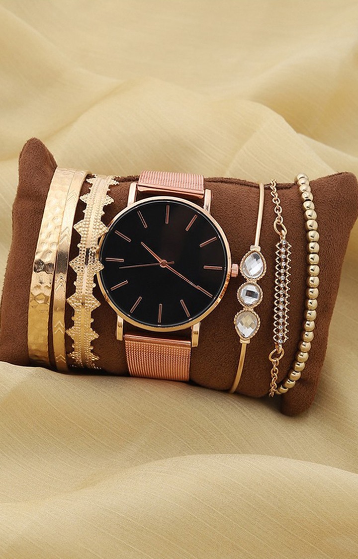 Women's Gold-Toned Solid Watch Gift Set