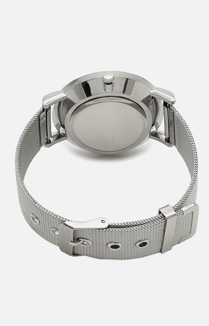 Women's Silver Metal Watch & Bracelet Gift Set