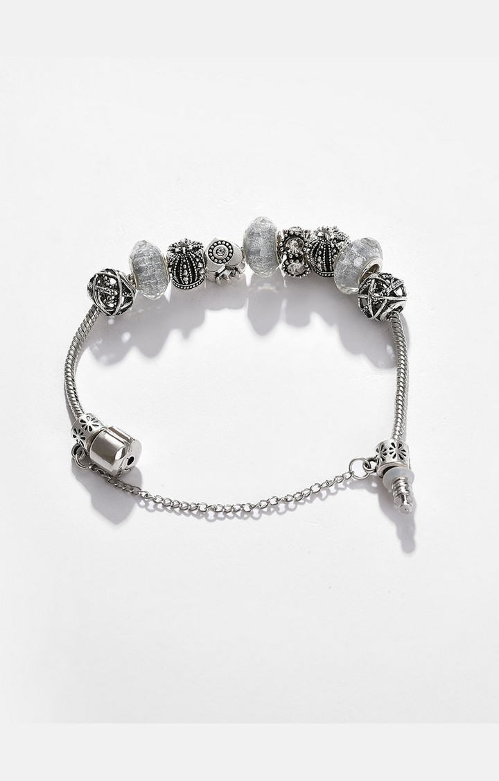 Women's Silver Metal Watch & Bracelet Gift Set