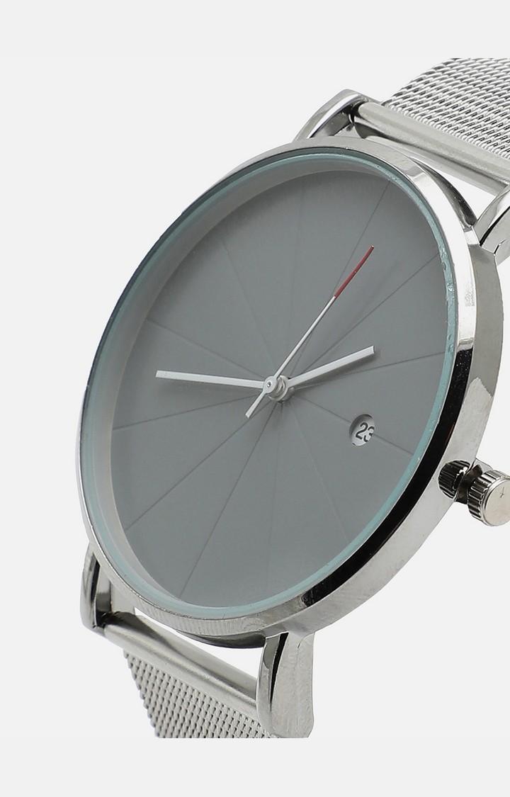 Women's Silver Metal Watch & Bracelet Gift Set